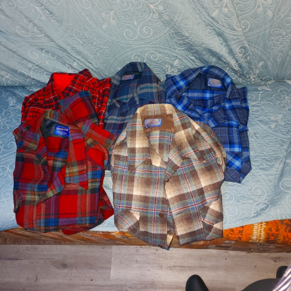 ** MINT ** 4 Vintage PENDLETON shirt jacket shacket LOT unisex L large XL extra